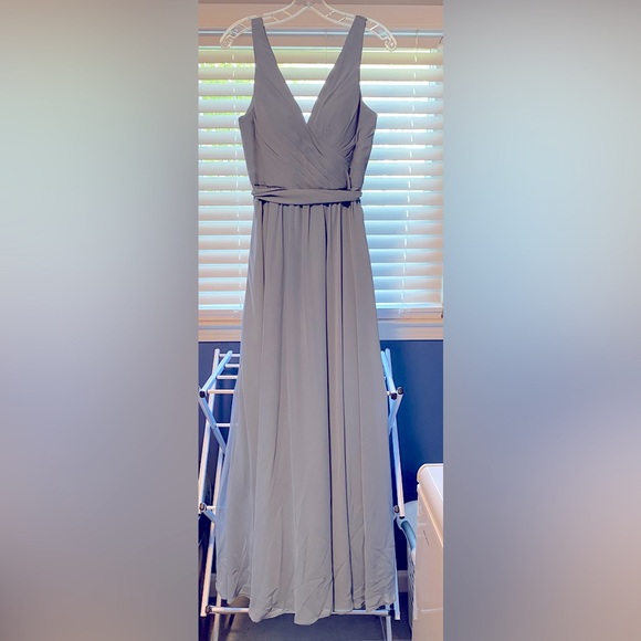 Elegant Blue Sleeveless A-Line Gown Dress - Picture 1 of 11